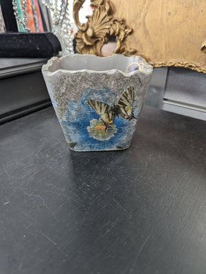 Upcycled Square Flower Pot Decoupaged