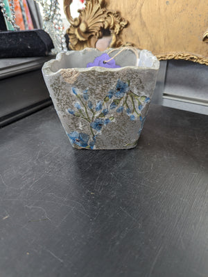 Upcycled Square Flower Pot Decoupaged