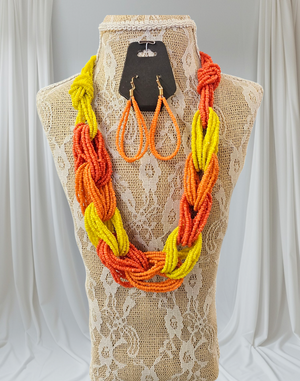 FINAL SALE was $26.99 -  2 - Colorways - Fun Chunky Beaded Necklace with Earrings