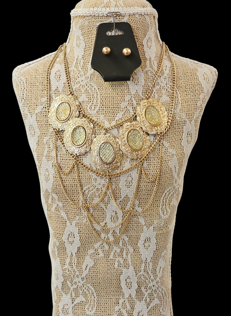 FINAL SALE was $22.99 - Exquisite Bohemian Style Gold Bib Necklace