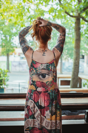 "Friendship Love and Truth" Eclectic Bohemian Slip Dress