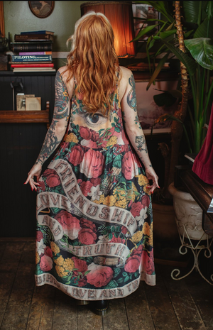 "Friendship Love and Truth" Eclectic Bohemian Slip Dress