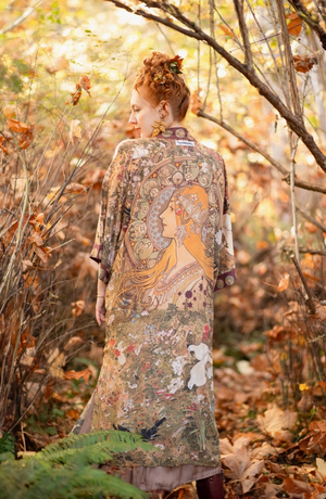 "Dreamweaver"  Zodiac Long Belted Kimono Jacket