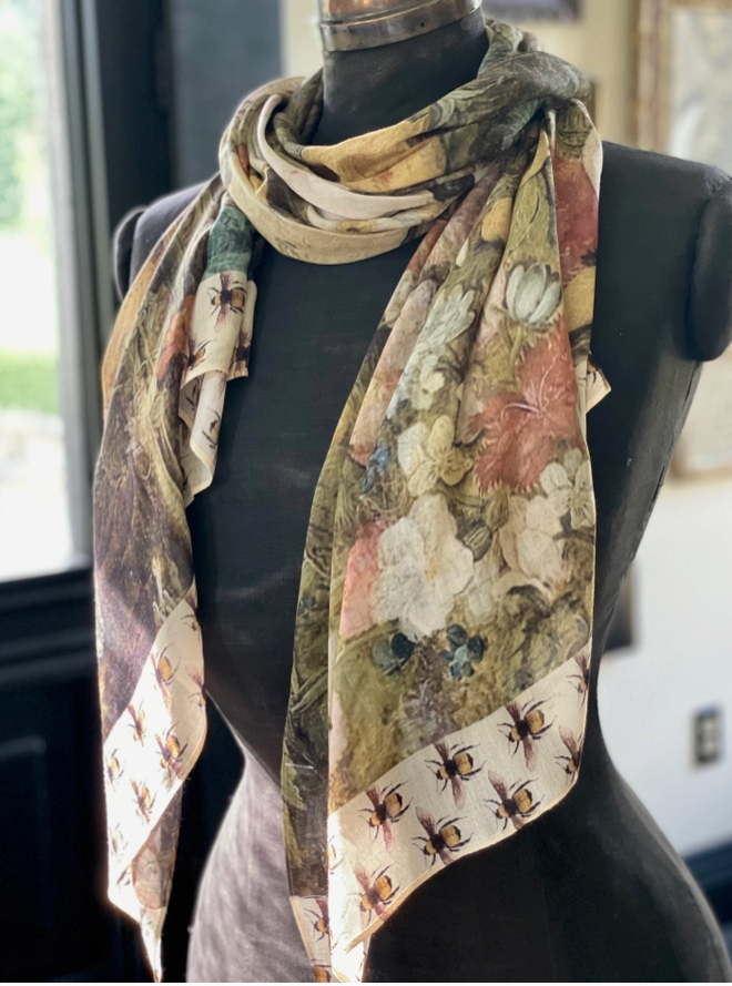 "I Dream in Flowers"  Floral Bohemian Scarf