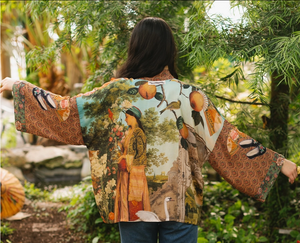 "Secret Garden" Cropped Kimono Jacket