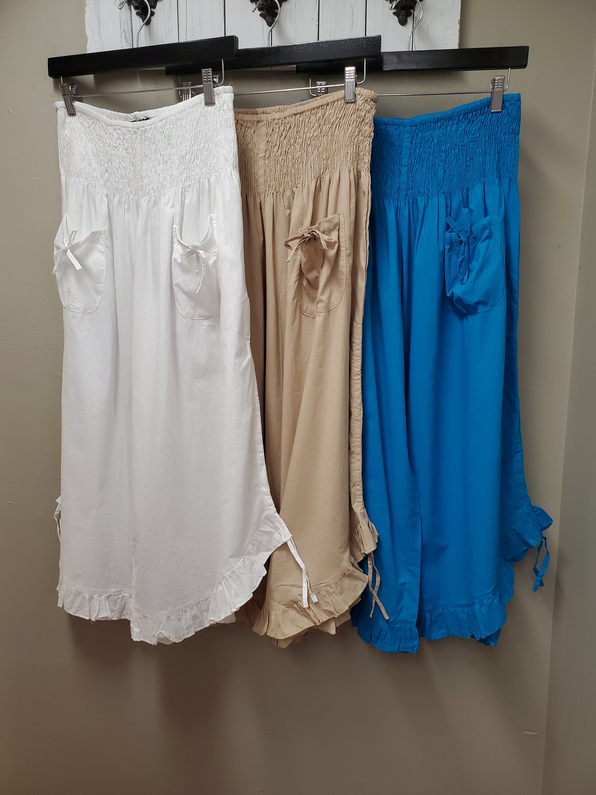 5 Color Ways - One Size Basic Cotton Pant with Adjustable Gathered Side Hem - You-nique Bou-tique