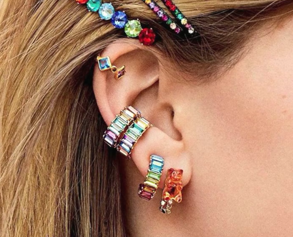 Mixed Rectangular Colors Set in Gold - You-nique Bou-tique