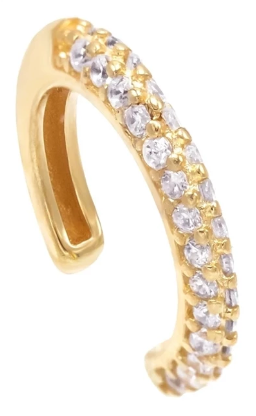 Pave' Set CZ's in Gold or Silver Ear Cuff - You-nique Bou-tique