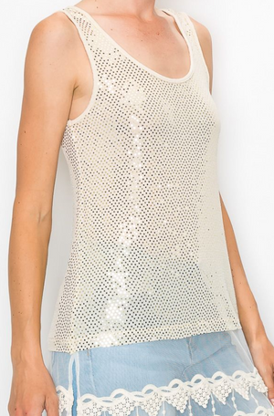 4 Color Ways - Romantic Holiday Sequins Tank Top
