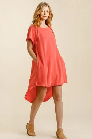 4 Color Ways - BEST SELLER Casual Hi/Low Dress with Pockets - You-nique Bou-tique